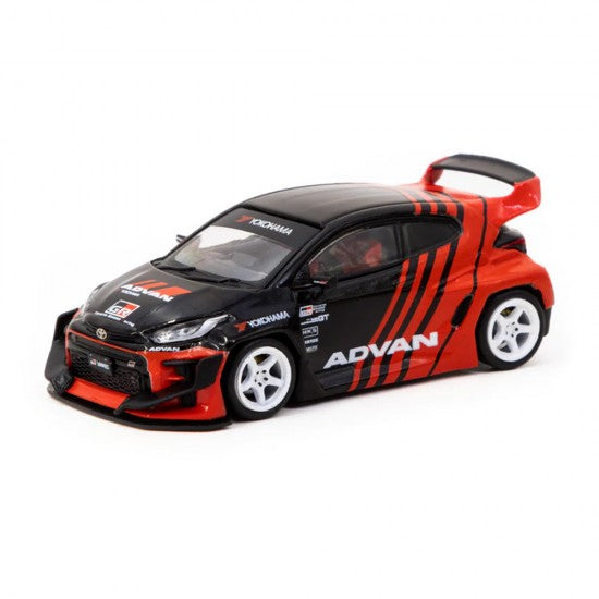Tarmac Works 1/64 Pandem Yaris ADVAN with Plastic Truck Packaging - HOBBY64
