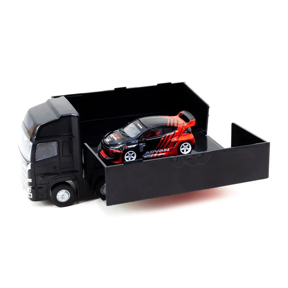 Tarmac Works 1/64 Pandem Yaris ADVAN with Plastic Truck Packaging - HOBBY64