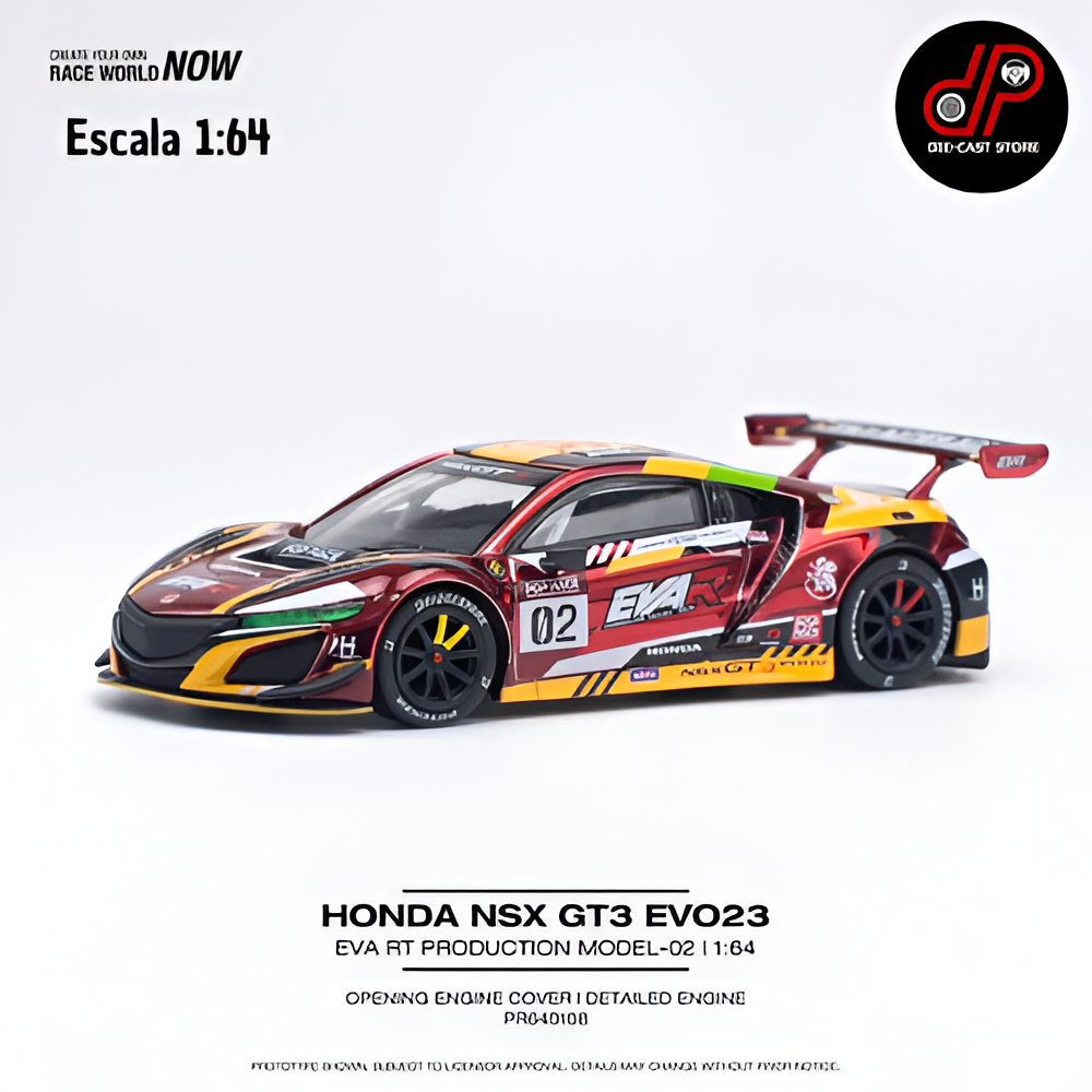 POP RACE 1/64 HONDA NSX GT3 EVO22 EVA RT PRODUCTION MODEL-02 DIECAST SCALE MODEL CAR
