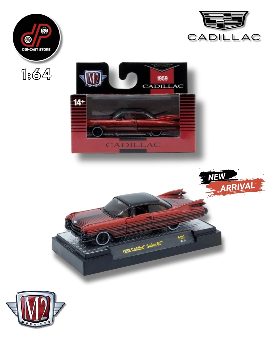 M2 MACHINES 1:64 AUTO THENTICS R102 TRUCK CADILLAC SERIES 62 1959