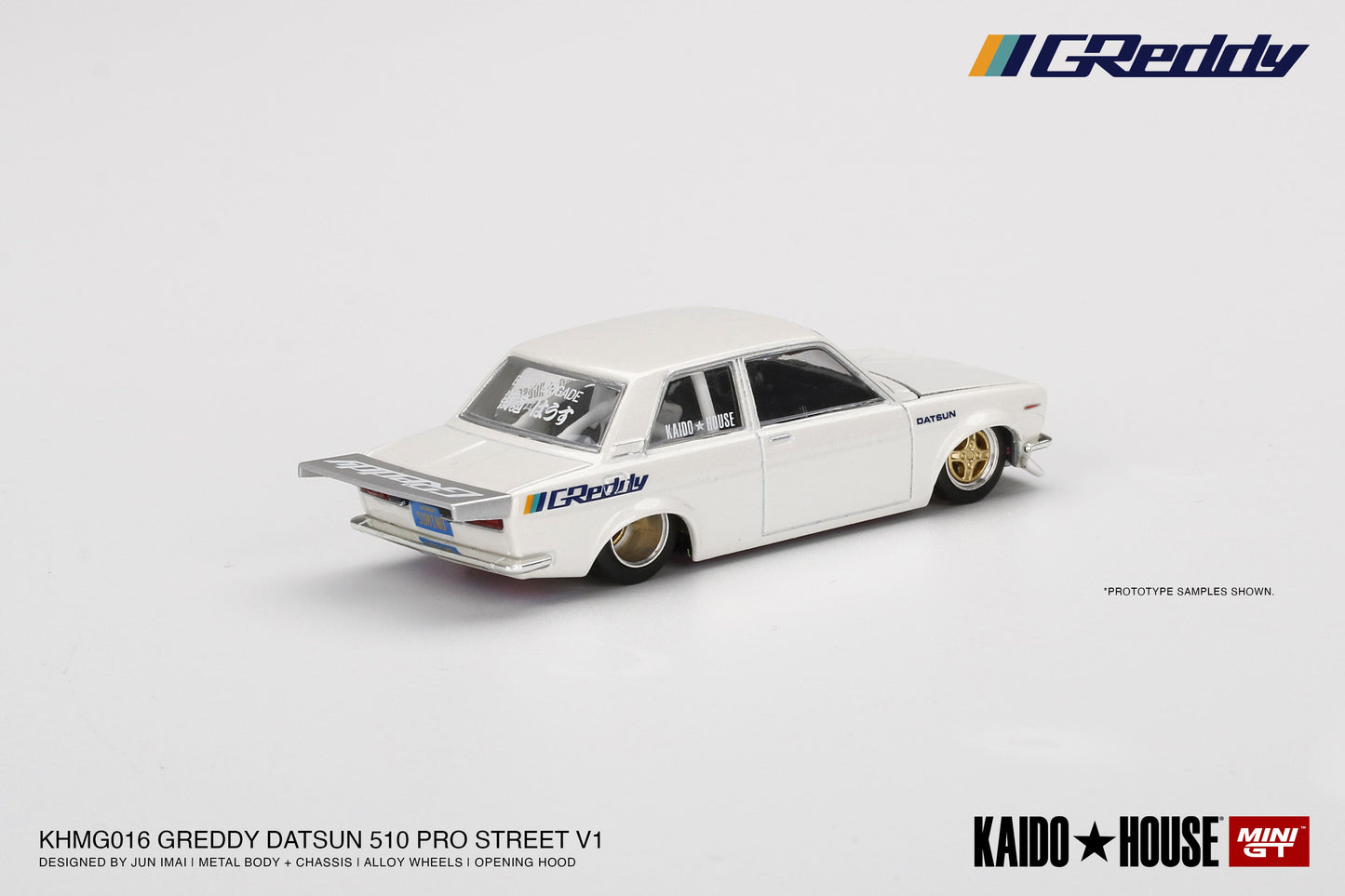 DATSUN 510 PRO STREET WHITE KHMG016 KAIDO HOUSE MINI GT