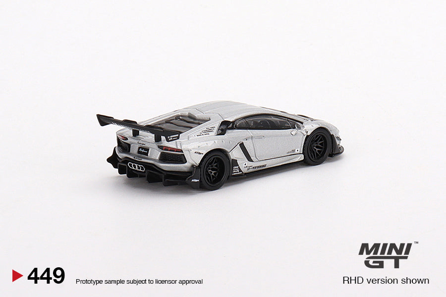 MGT00449 LB Works Lamborghini Aventador Limited Edition Matt Silver MINI GT