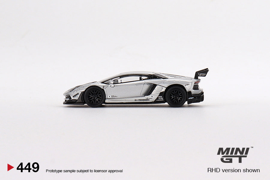 MGT00449 LB Works Lamborghini Aventador Limited Edition Matt Silver MINI GT