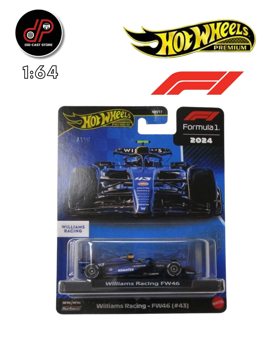 HOT WHEELS PREMIUM F1 WILLIAMS RACING #43
