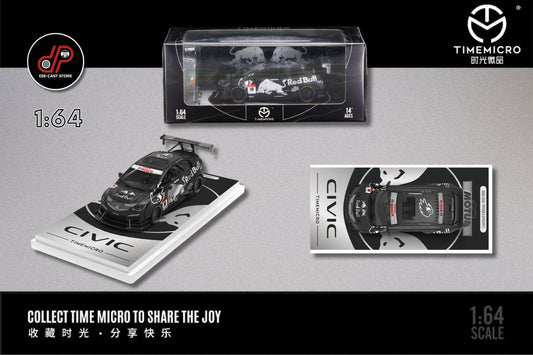 TIME MICRO 1:64 HONDA CIVIC REDBULL LIVERY BLACK