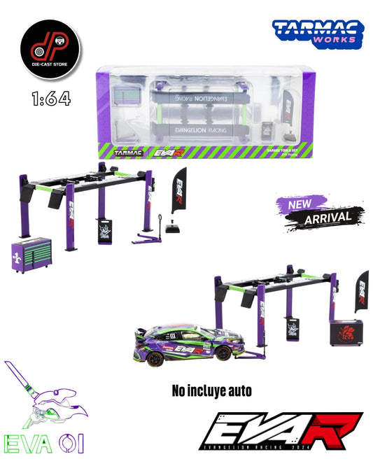 TARMAC WORKS 1:64 EVANGELION RACING GARAGE TOOL SET 01 PURPLE