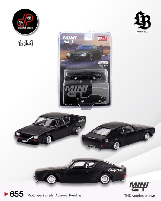 MGT00655 1/64 Nissan Skyline Kenmeri Liberty Walk Matt Black (RHD) MINI GT