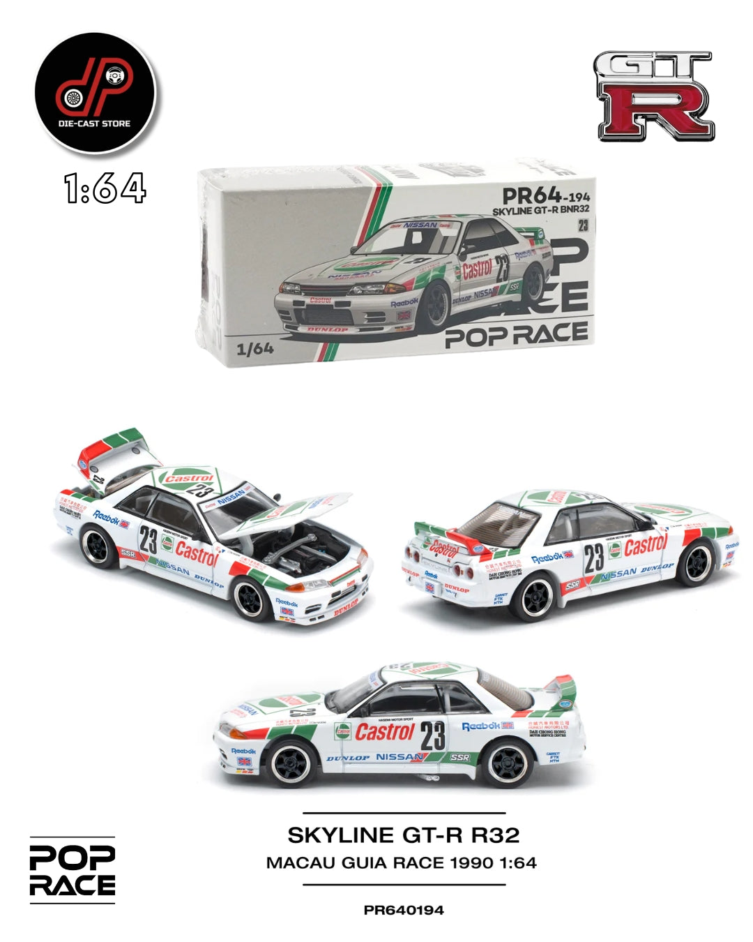 POP RACE 194 POPRACE SKYLINE GT-R R32 MACAU GUIA RACE 1990 WINNER