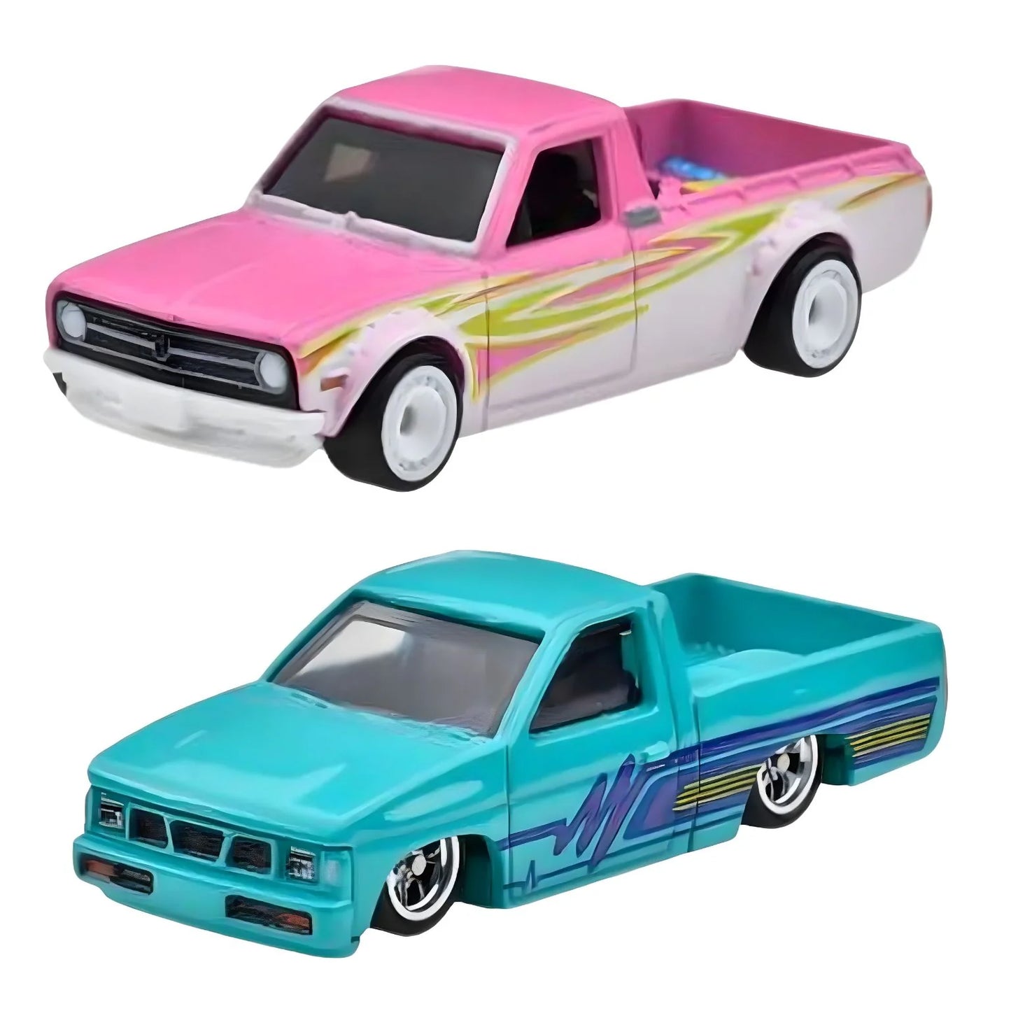 Hot Wheels Premium - Duo Pack 2 - Datsun Sunny Truck 1975 (B120) / Custom '93 Nissan D21