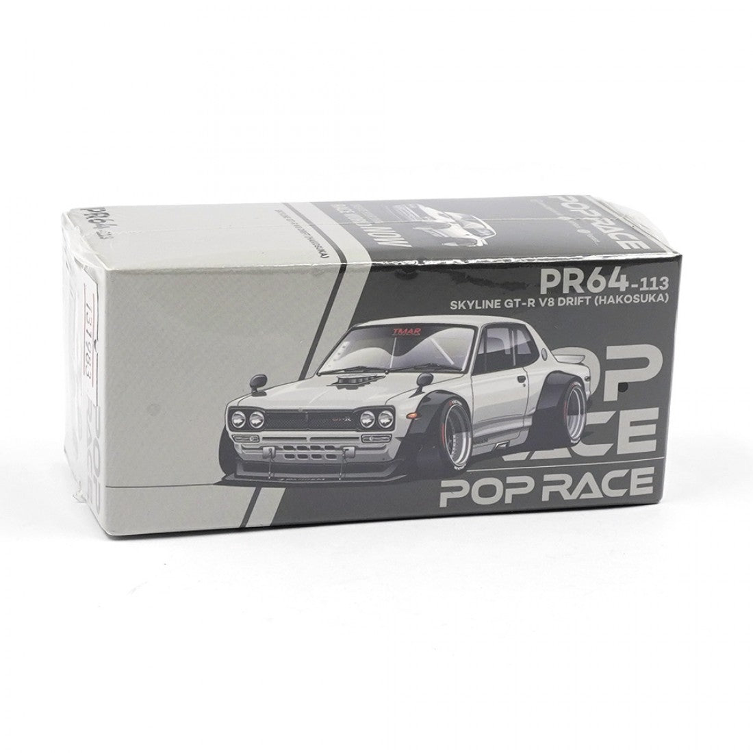 POP RACE 1/64 NISSAN SKYLINE GT-R V8 DRIFT WHITE DIECAST SCALE MODEL CAR