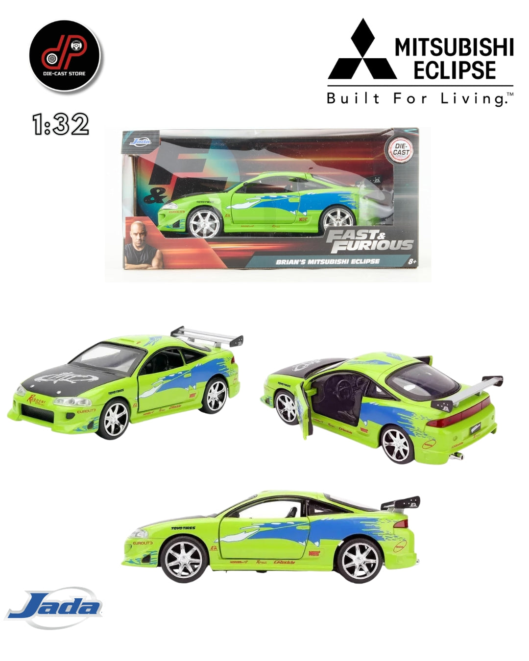 JADA 1:32 FAST AND FURIOUS - 1995 MITSUBISHI ECLIPSE