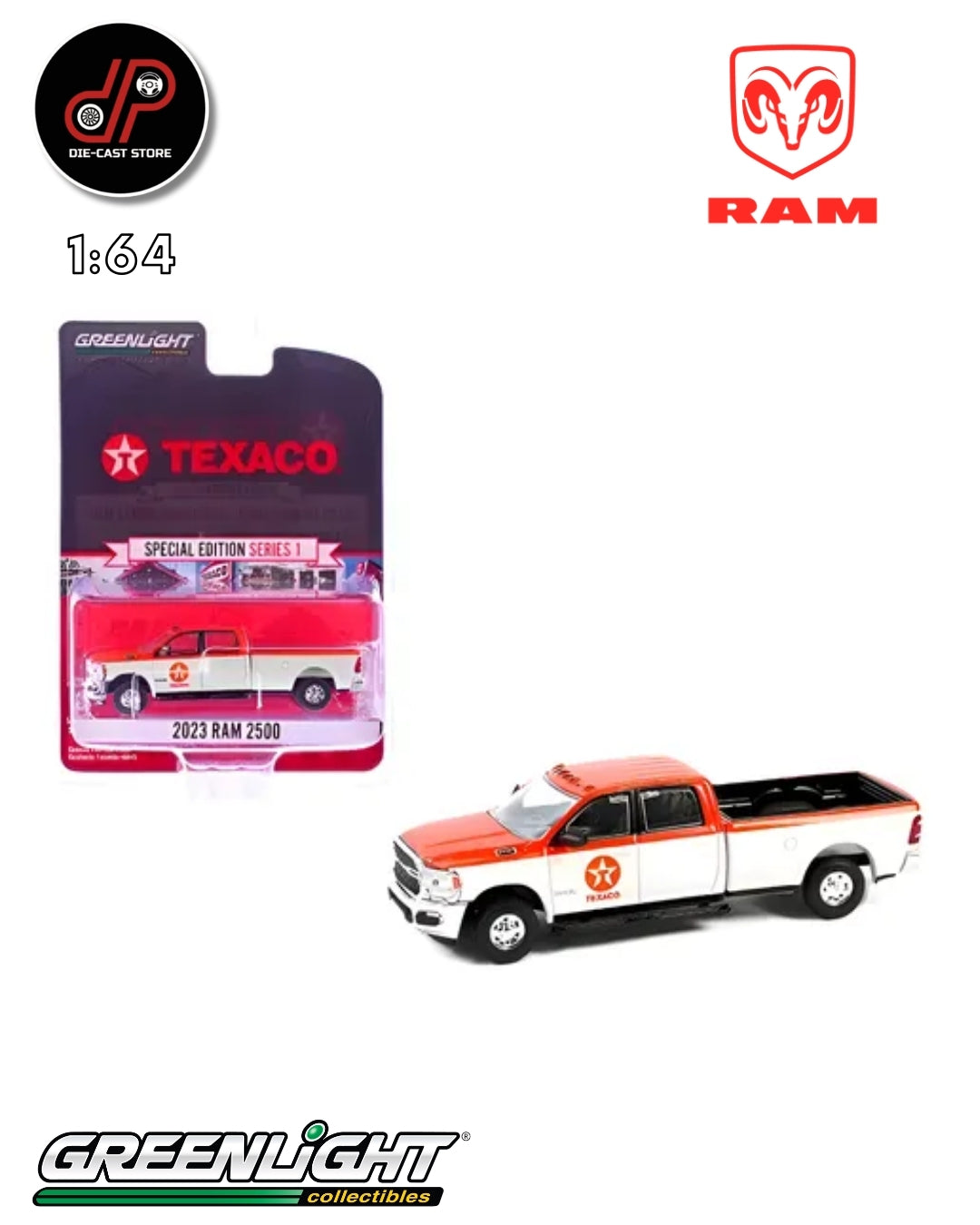 GREENLIGHT 2023 RAM 2500 NARANJA/BLANCO / TEXACO