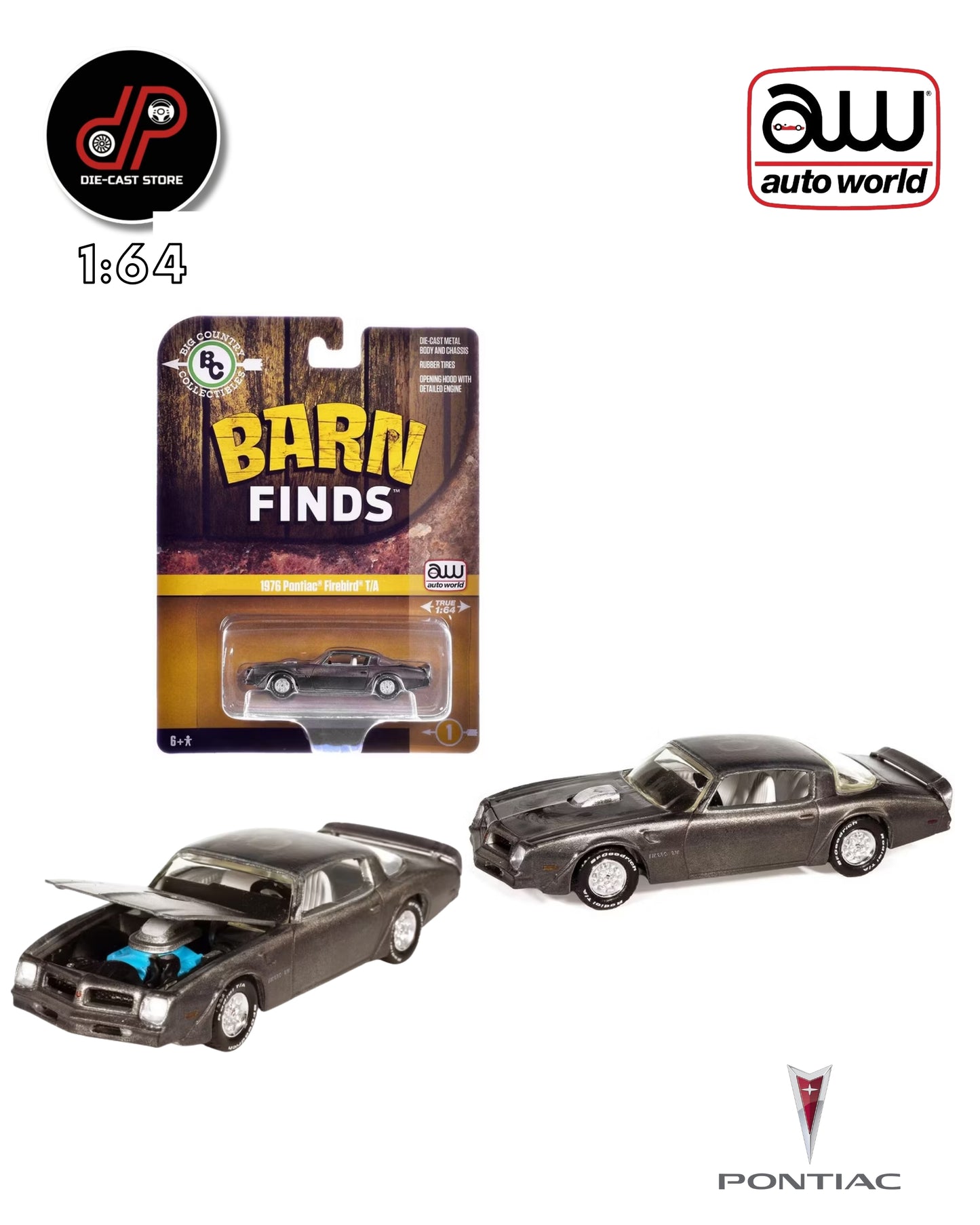 AUTO WORLD AWSS144 1976 PONTIAC FIREBIRD T/A BARN FINDS GREY