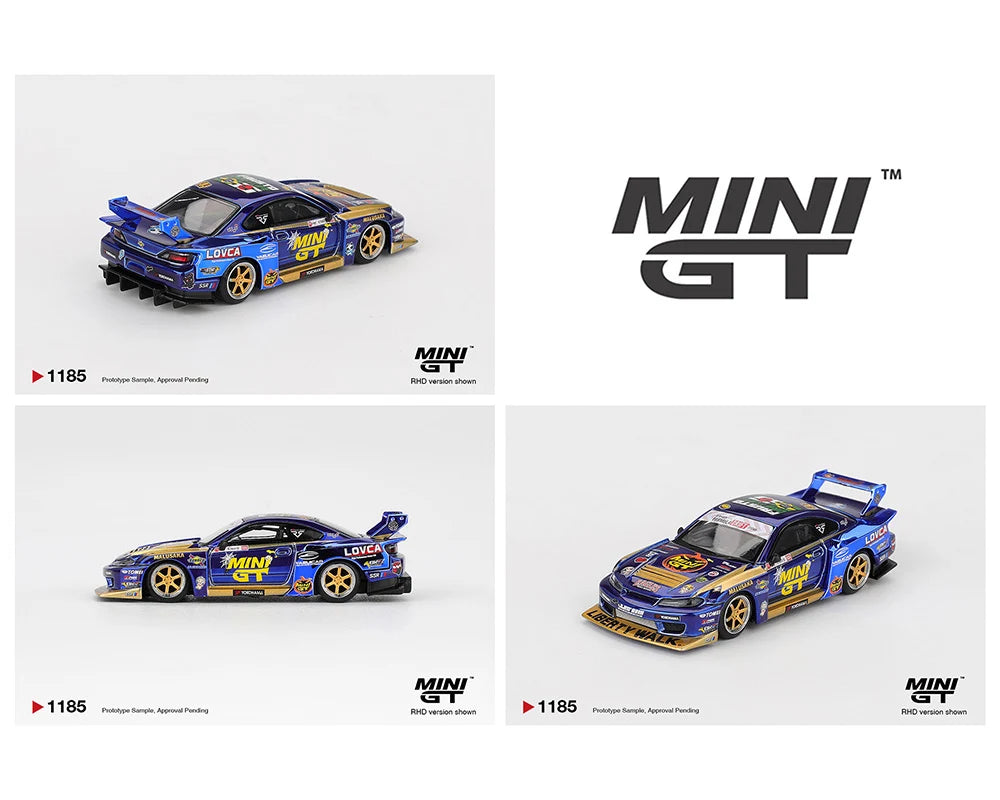*MGT01185 Nissan LB-Super Silhouette S15 SILVIA #555 Liberty Walk 2025 Formula Drift Halloween Special – Chrome Blue