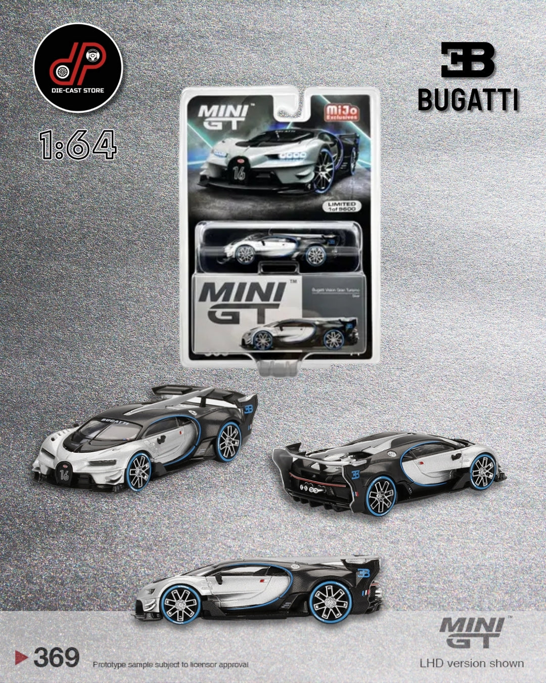 MGT00369 Bugatti Vision Gran Turismo Silver MINI GT
