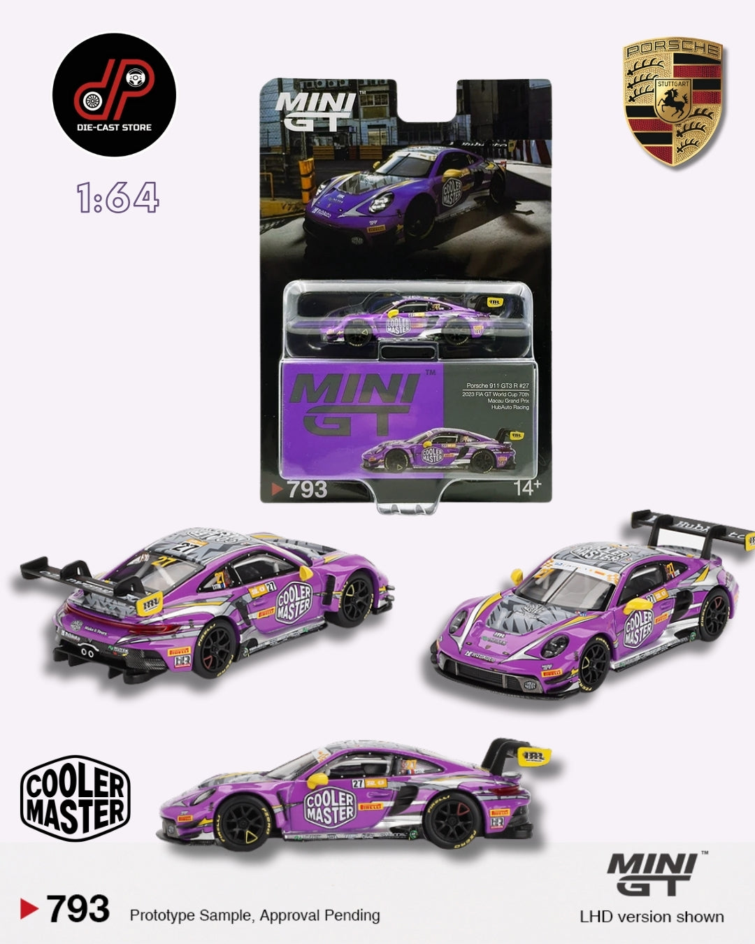 MGT00793 PORSCHE 911 GT3 R #27 HUBAUTO RACING 2023 FIA GT WORLD CUP 70TH MACAU GRAND PRIX