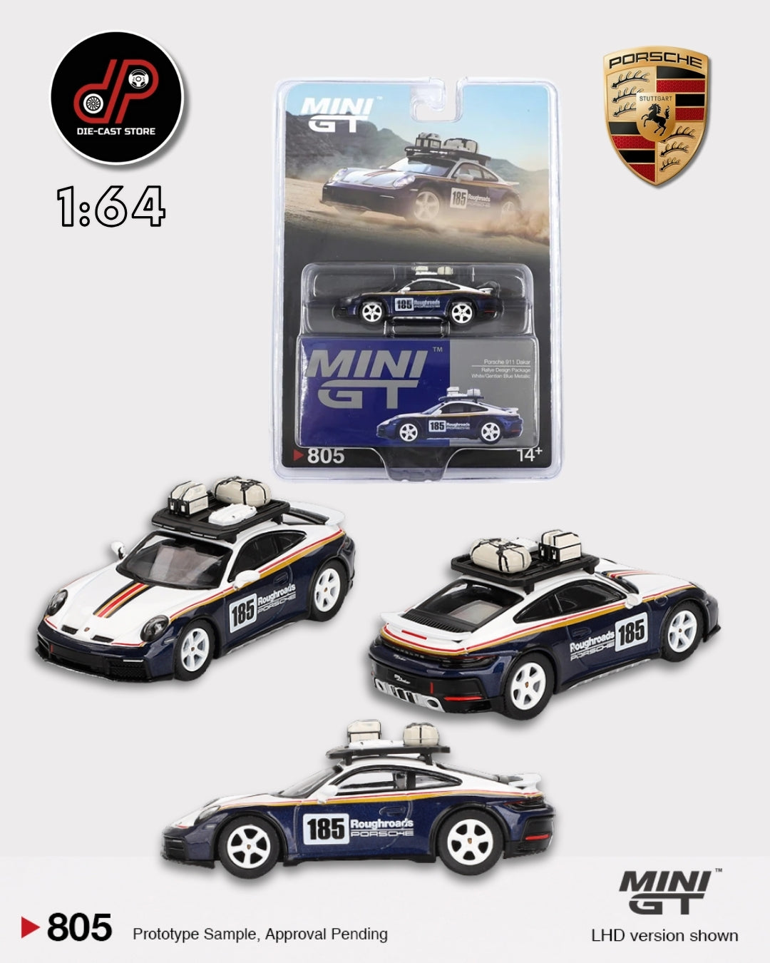 MGT00805 Porsche 911 Dakar Rallye Design Package White/Gentian Blue Metallic