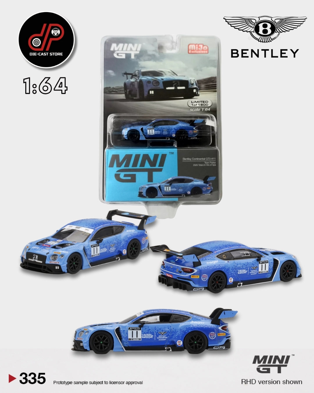 MGT00335 Bentley Continental GT3 #11 Team Parker 2020 MINI GT