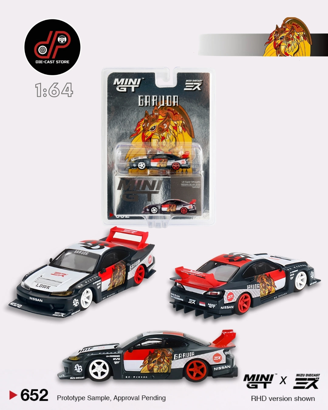 MGT00652 LB-Super Silhouette Nissan SILVIA (S15)“GARUDA” MINI GT x MIZU Diecast