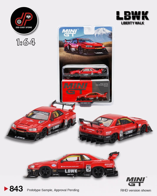 MGT00843 NISSAN LB-ER34 SUPER SILHOUETTE SKYLINE RED/BLACK