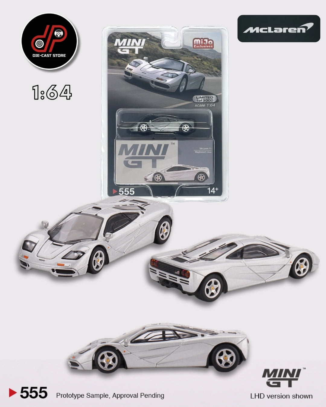 MGT00555 McLaren F1 Magnesium Silver MINI GT