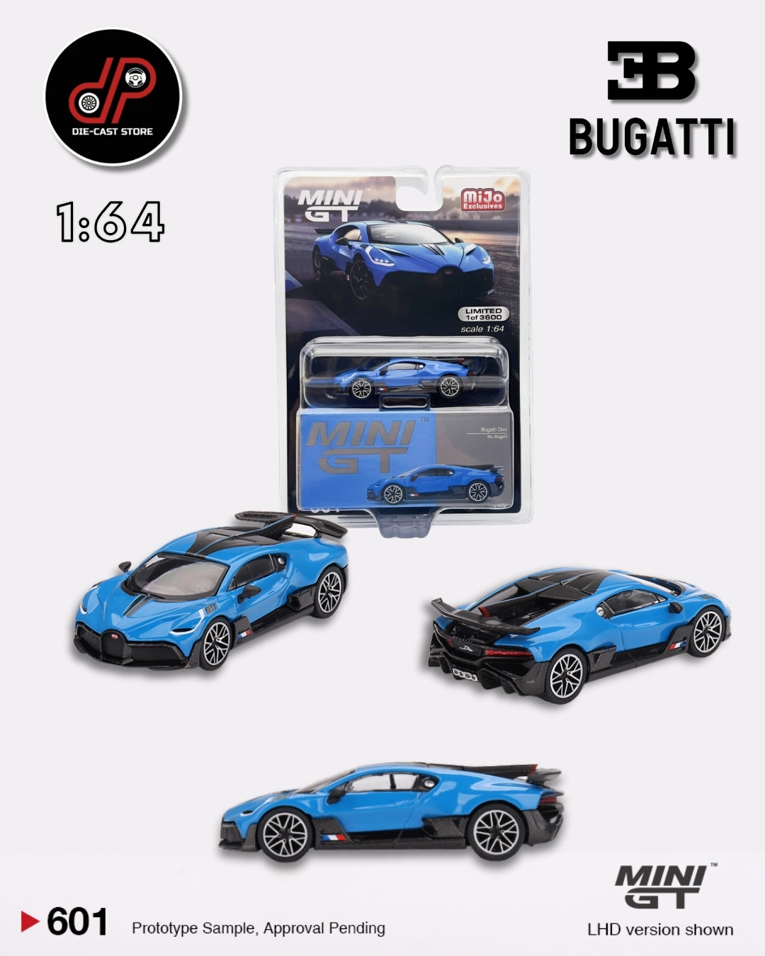 MGT00601 Bugatti Divo Blu Bugatti Diecast Model Car MINI GT