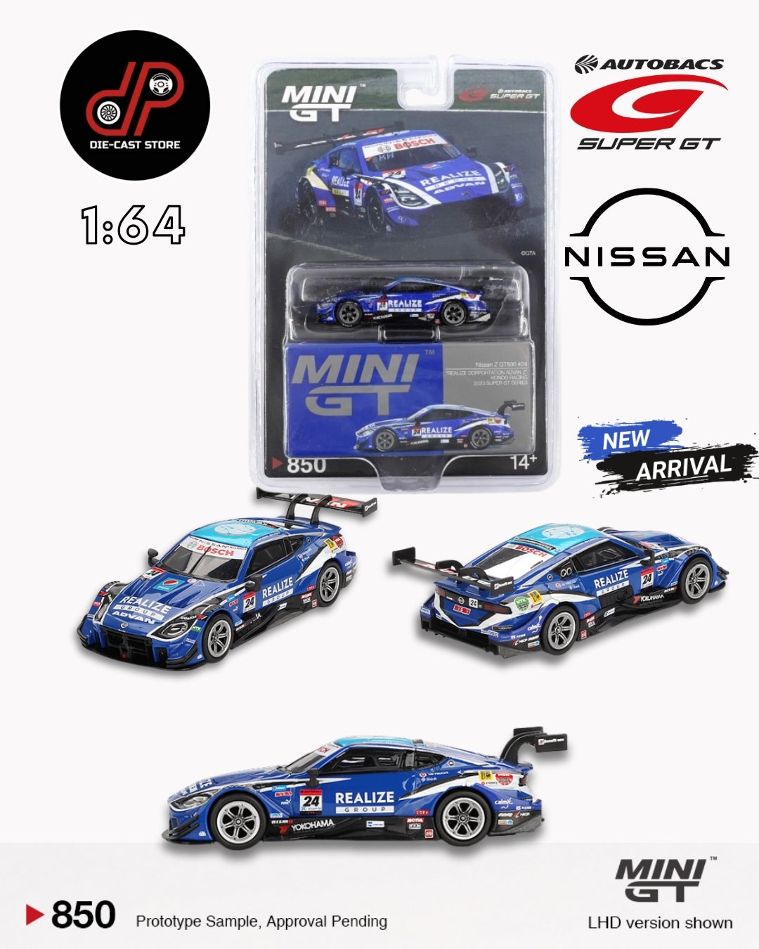 MGT00850 NISSAN Z GT500 #24 "REALIZE CORPORTATION ADVAN Z" KONDO RACING 2023 SUPER GT SERIES