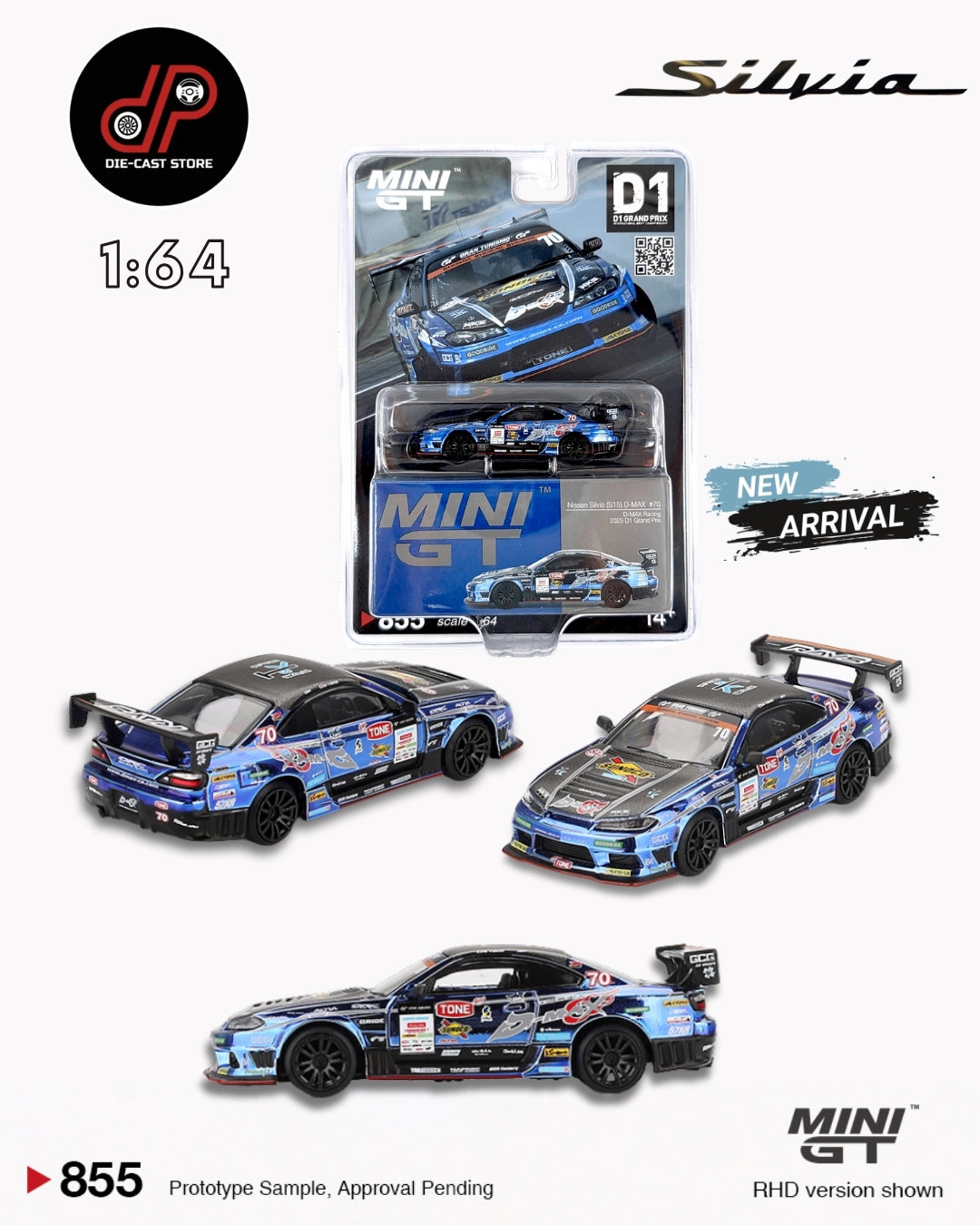 MGT00855 NISSAN SILVIA (S15) D-MAX #70 D-MAX RACING 2023 D1 GRAND PRIX