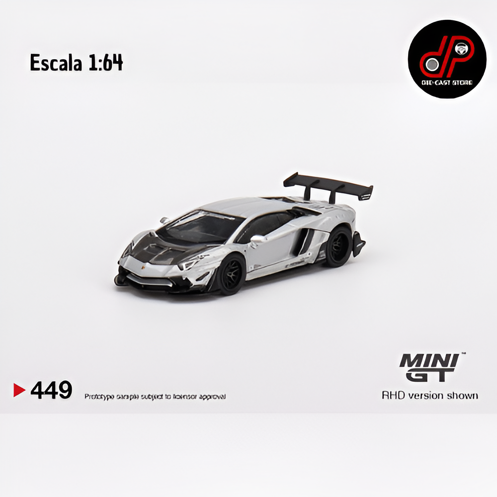 MGT00449 LB Works Lamborghini Aventador Limited Edition Matt Silver MINI GT
