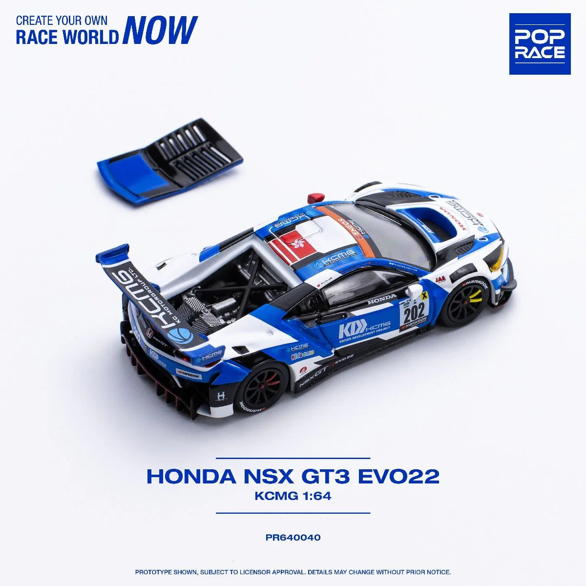 Honda NSX GT3 KCMG Blue POP RACE