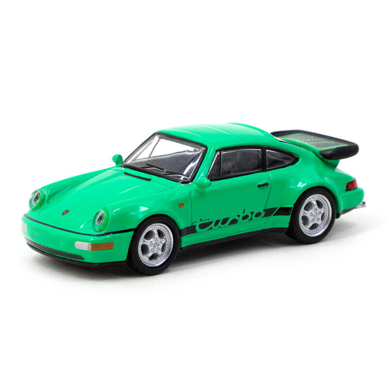 Schuco X Tarmac Works 1/64 Porsche 911 Turbo Green