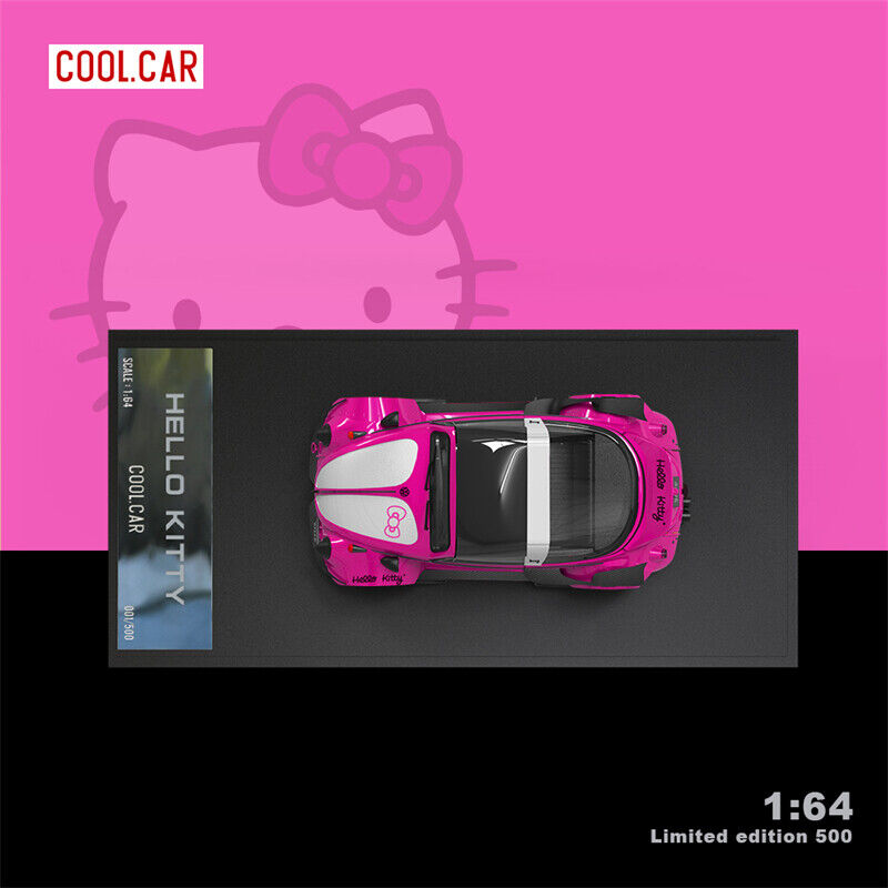 COOL CAR VOLKSWAGEN BETTLE DARK PINK Hello Kitty Scale 1:64