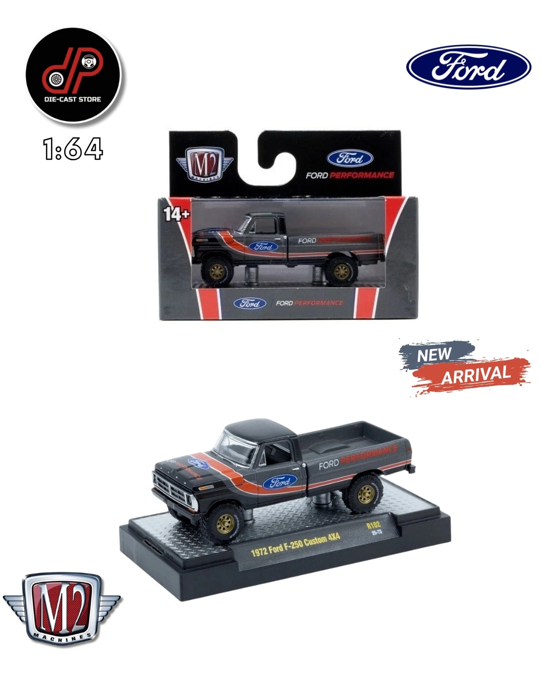 M2 MACHINES 1:64 AUTO THENTICS R102 1972 FORD F-250 PERSONALIZED 4X4