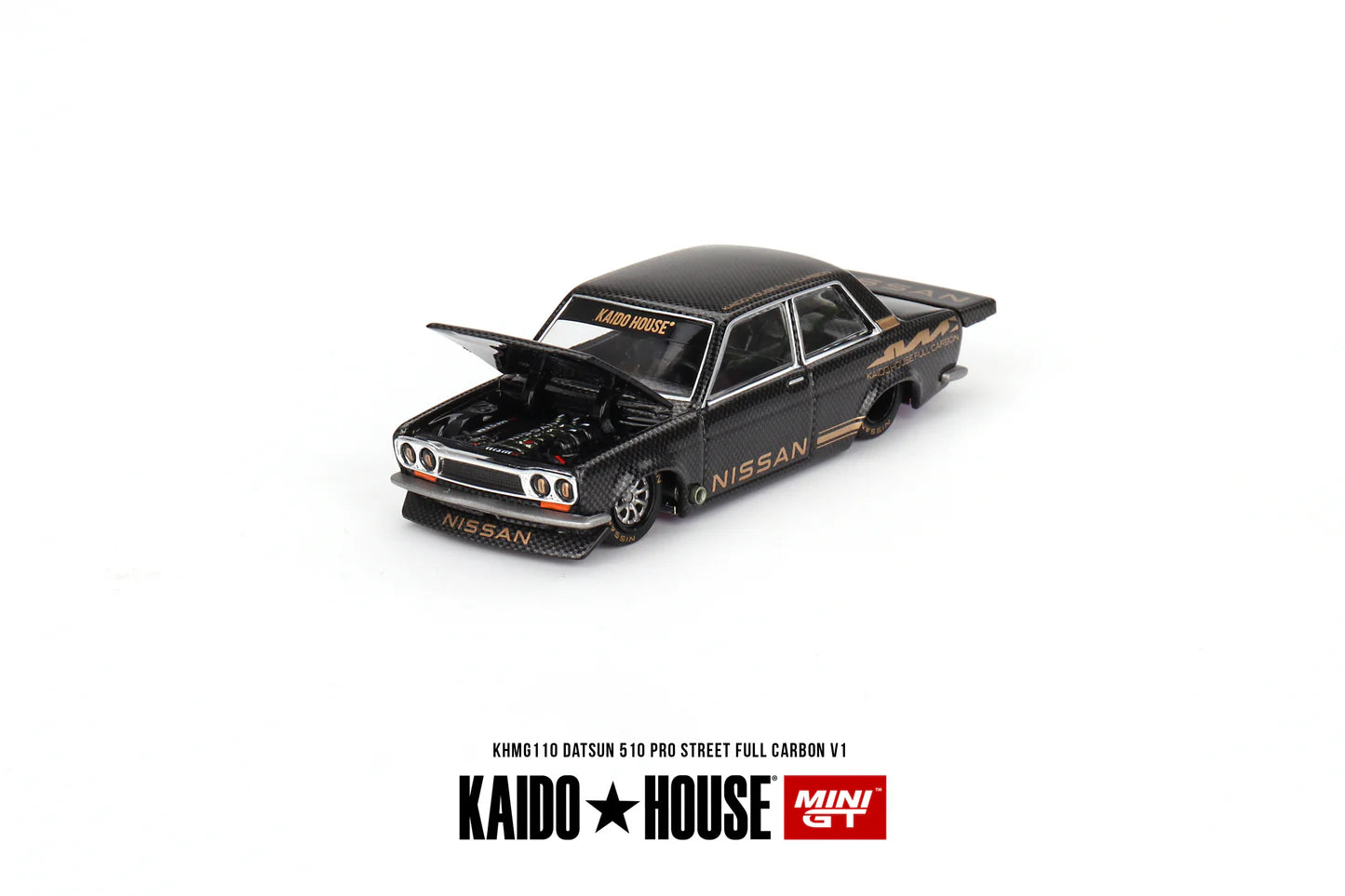 Mini GT x Kaido House No.110 Datsun 510 Pro Street Full Carbon V1