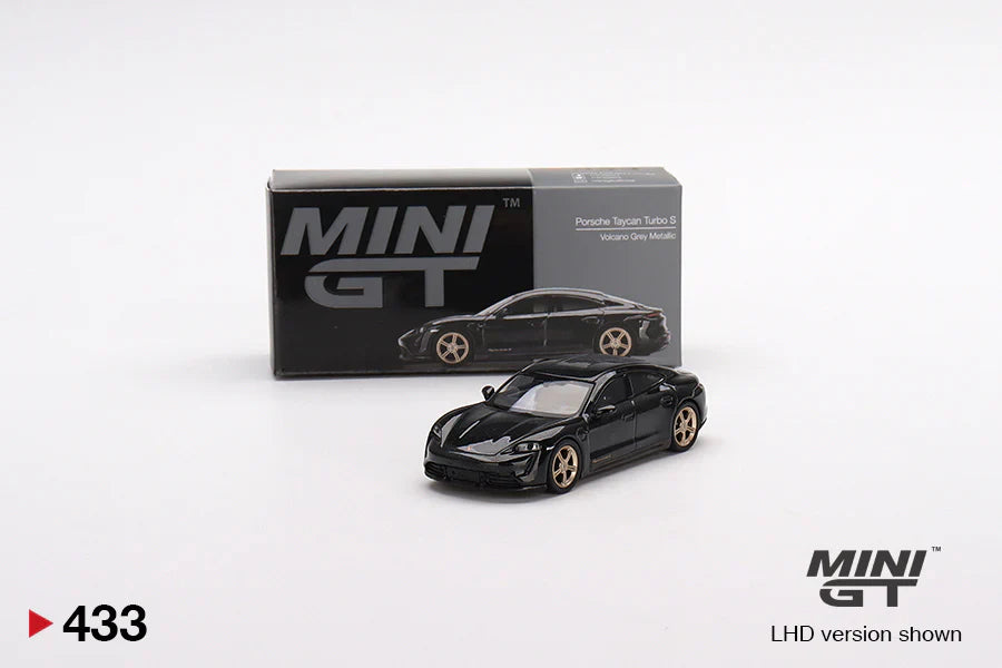 #433 1/64 Porsche Taycan Turbo S Volcano Grey Metallic MINI GT