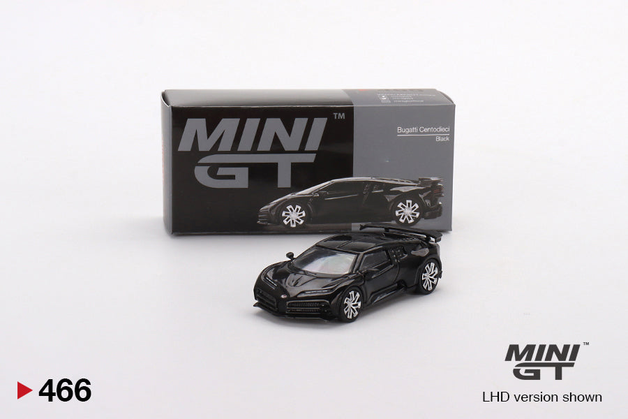 #466 – BLACK – BUGATTI CENTODIECI – LHD – USA EXCLUSIVE MINI GT