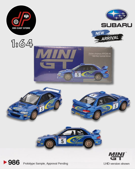 MGT00986 MINI GT 1/64 - SUBARU IMPREZA WRC97 - SAN REMO RALLY WINNER 1997