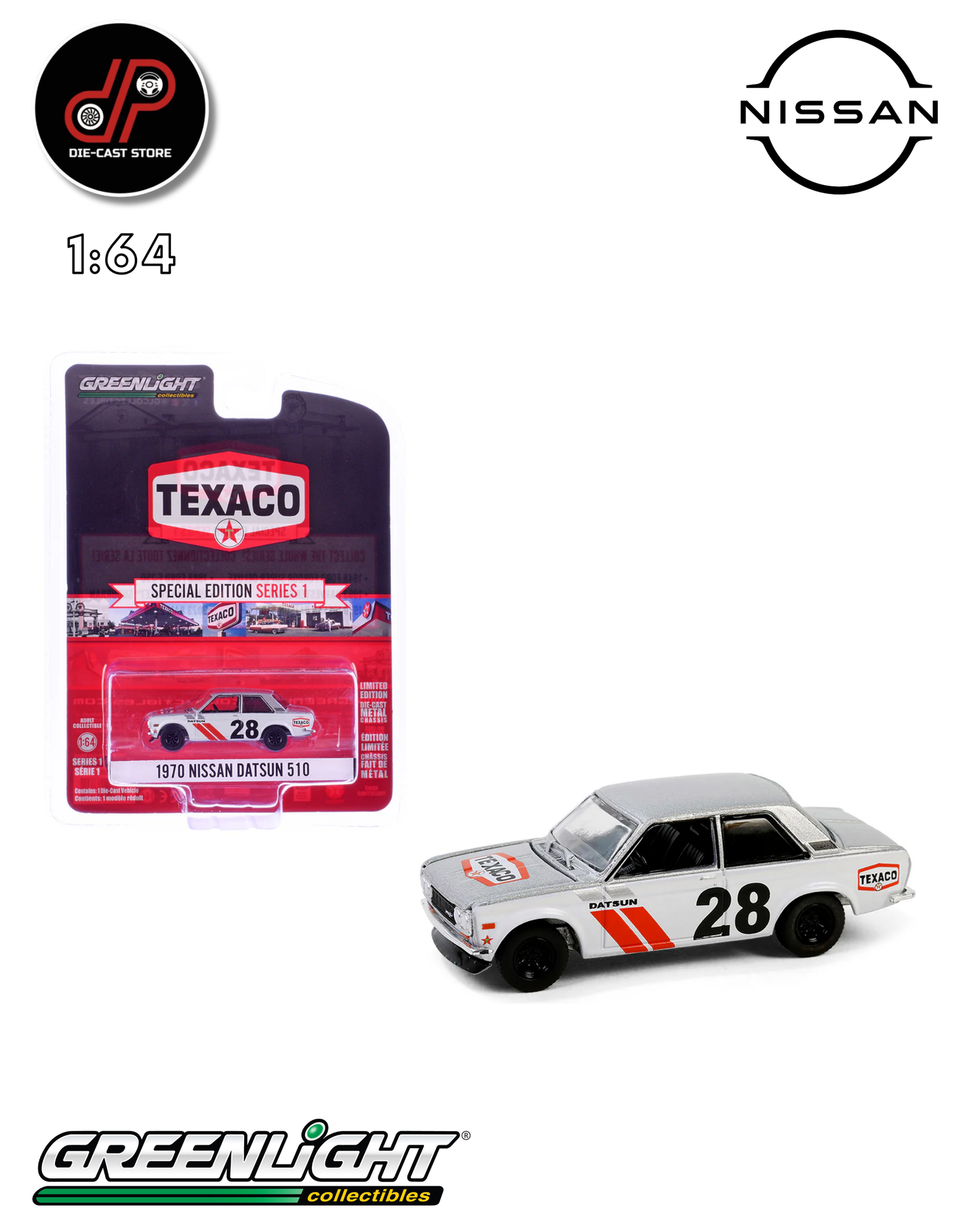 GREENLIGHT SPECIAL EDITION SERIES 1 1970 NISSAN DATSUN 510 TEXACO