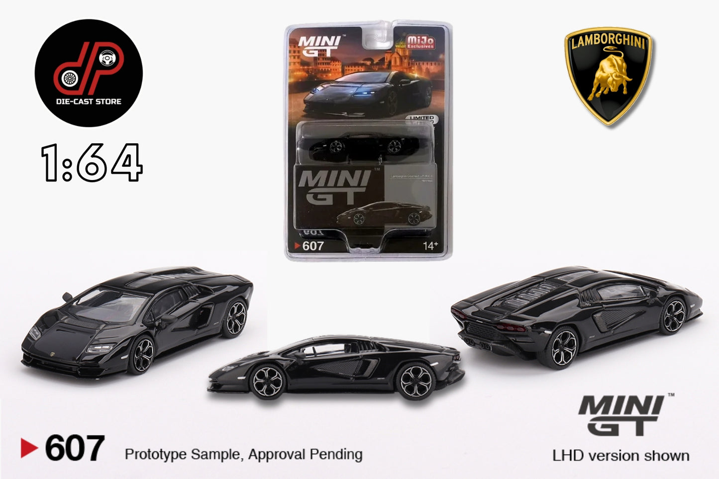 MGT00607 Lamborghini Countach LPI 800-4 – Nero Maia – LHD MINI GT