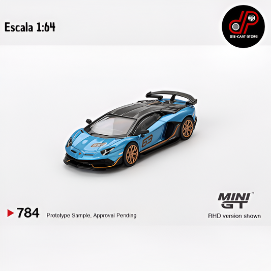 MGT00784 MINI GT Lamborghini Aventador SVJ 63 Blu Aegir