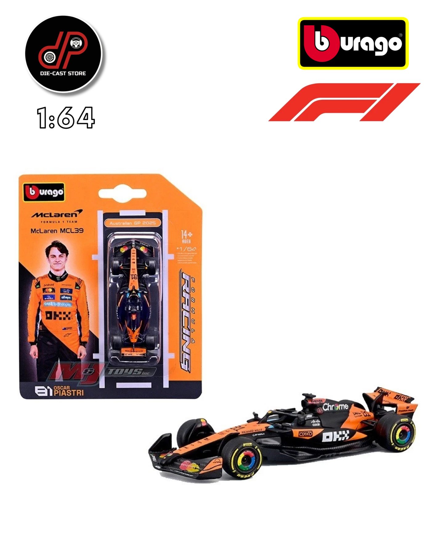 BBURAGO 1:64 MCLAREN MCL39 #81 PIASTRI F1 "AUTRALIAN GP" (2025)