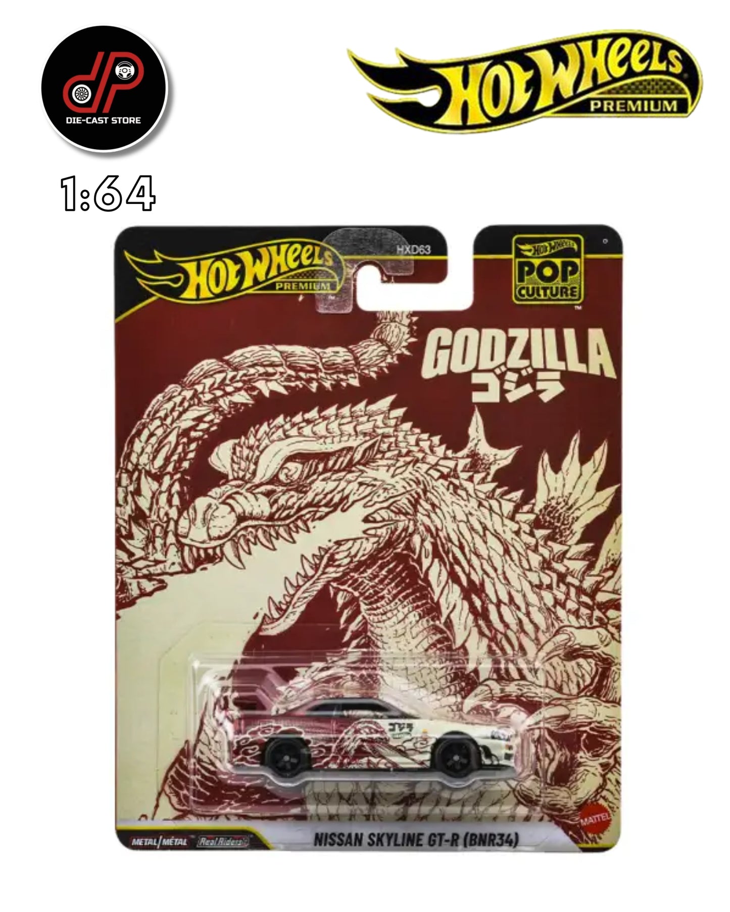 HOT WHEELS PREMIUM POP CULTURE 2025 NISSAN SKYLINE GT-R (BNR34) GODZILLA