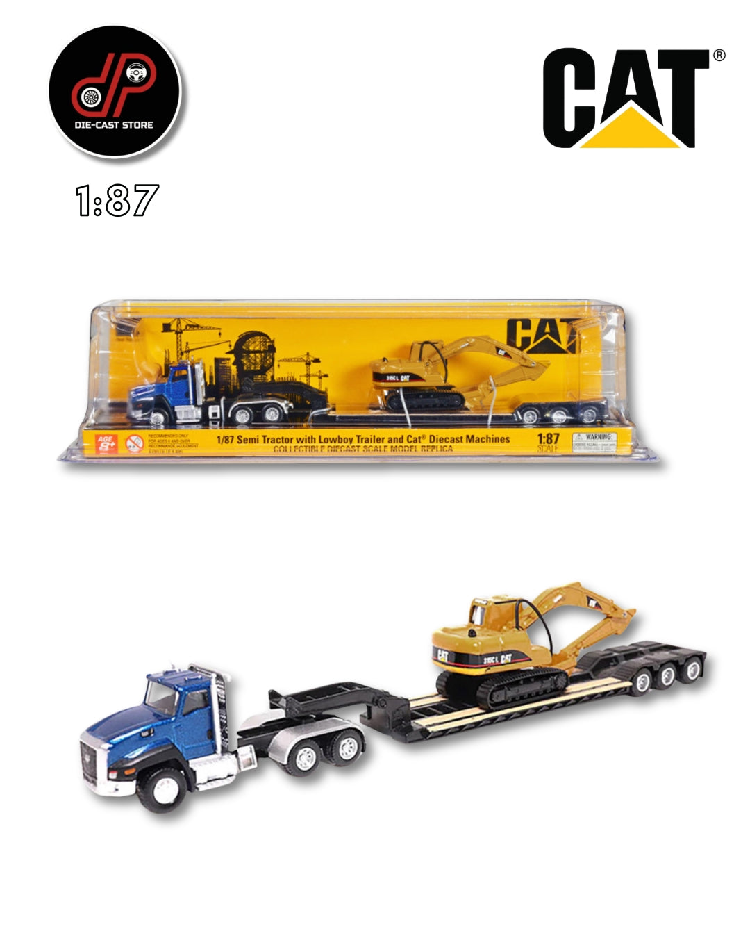 CATERPILLAR CT600 LOW PLATFORM TRAILER TRACTOR UNIT AND CATERPILLAR 315C L EXCAVATOR