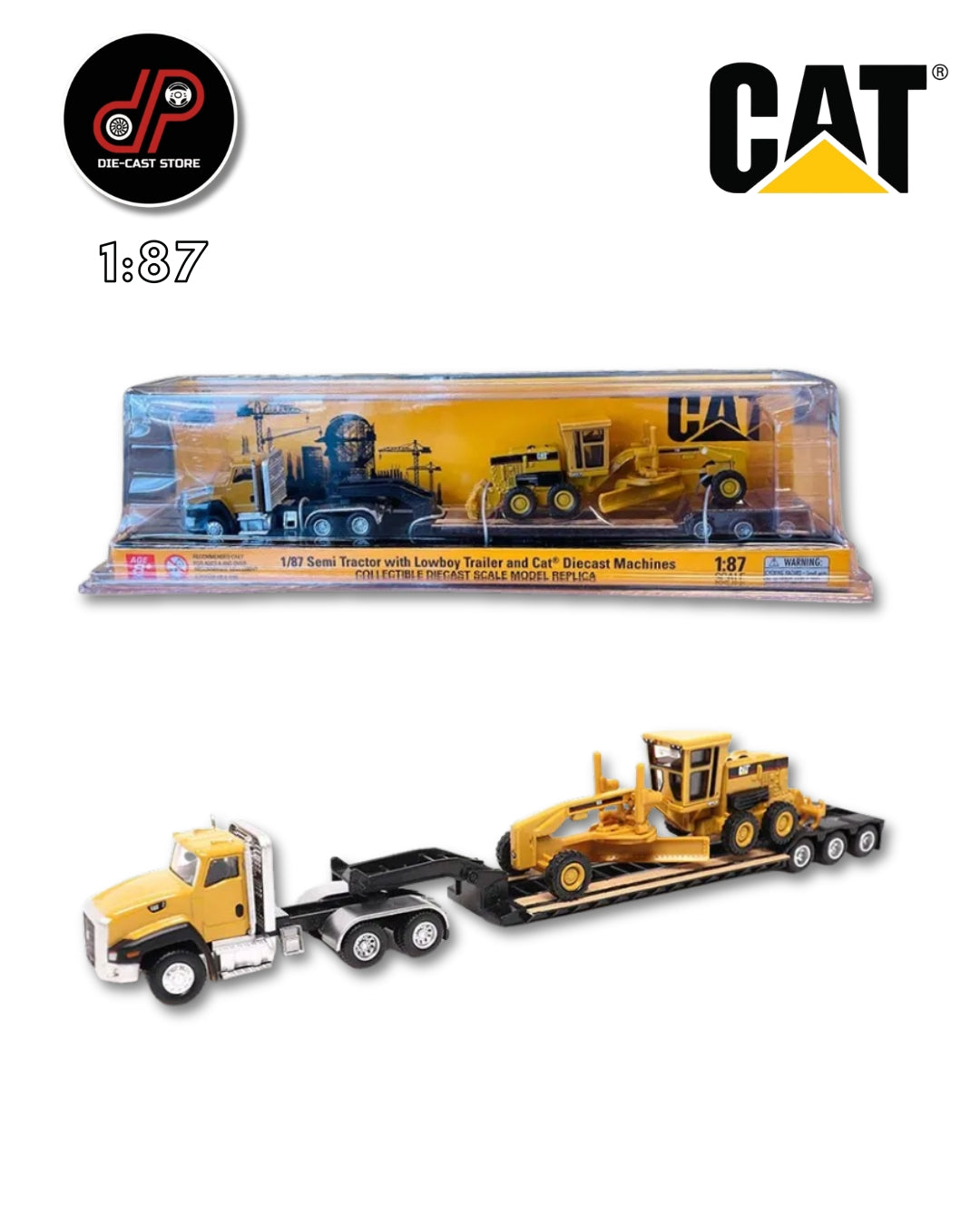 CATERPILLAR CT660 TRACTOR HEAD WITH LOW PLATFORM TRAILER AND CATERPILLAR 163H MOTOR GRADER