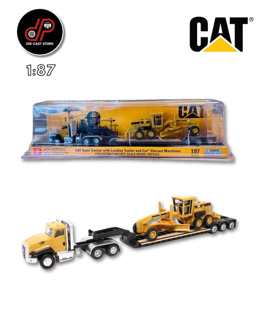 CATERPILLAR CT660 TRACTOR HEAD WITH LOW PLATFORM TRAILER AND CATERPILLAR 163H MOTOR GRADER