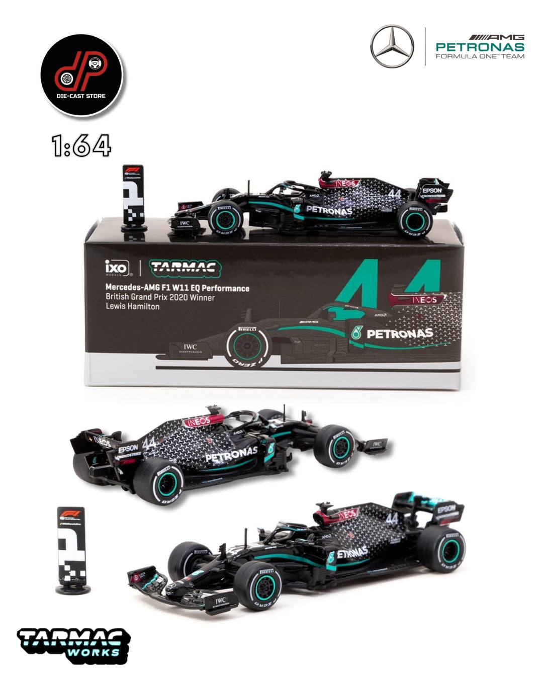 MERCEDES-AMG F1 W11 #44 LEWIS HAMILTON BRITISH GP 2020 WINNER TARMAC