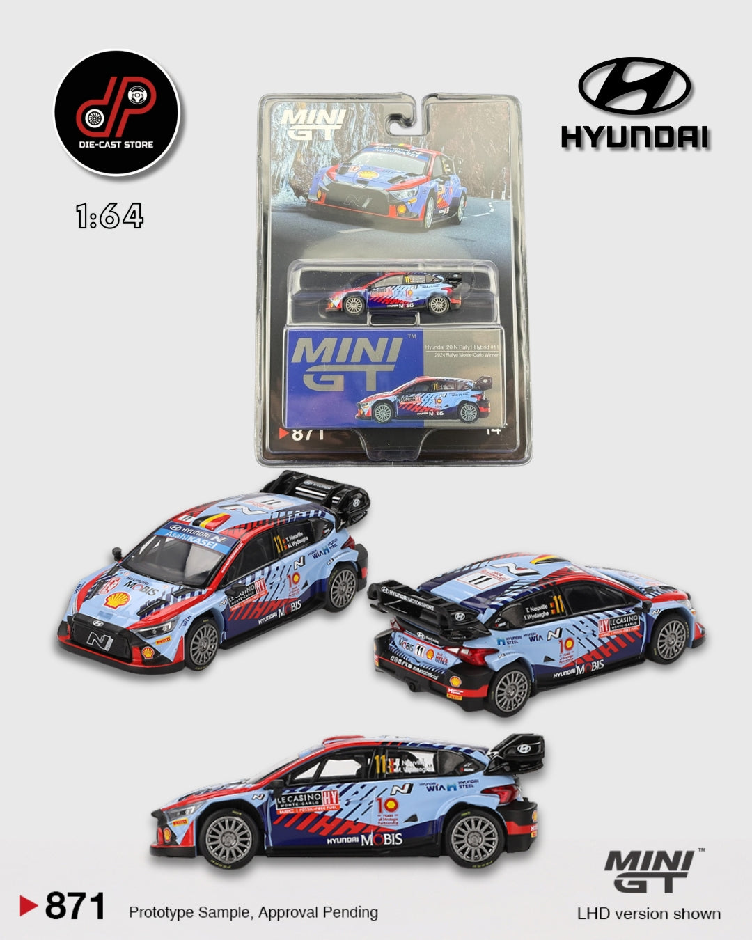 MGT00871 HYUNDAI I20 N RALLY1 HYBRID #11 2024 RALLYE MONTE-CARLO WINNER