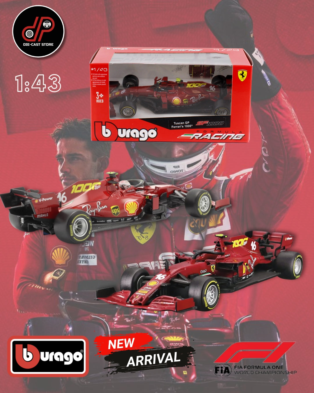 BBURAGO SF1000 #16 ROJO PILOTO: CHARLES LECLERC EDICIÓN: TUSCAN GP