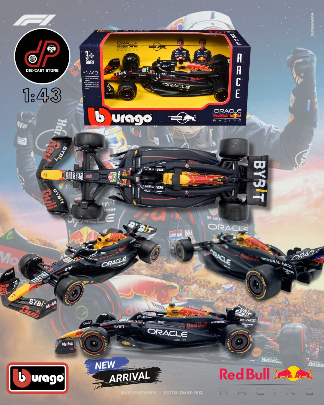 BBURAGO ORACLE RED BULL RACING RB20  MAX VERSTAPPEN