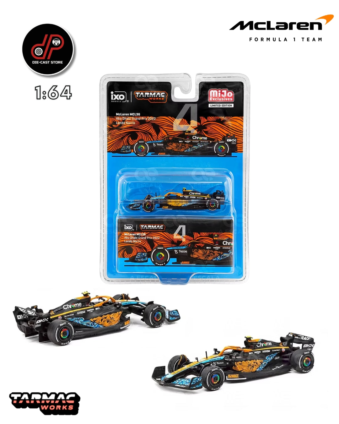 TARMAC WORKS F1 MCLAREN MCL36 #4 'LANDO NORRIS' (ABU DHABI GP 2022)